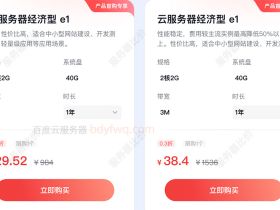 百度云最便宜的服务器29元1年：经济型e1实例bcc.e1.c2m2